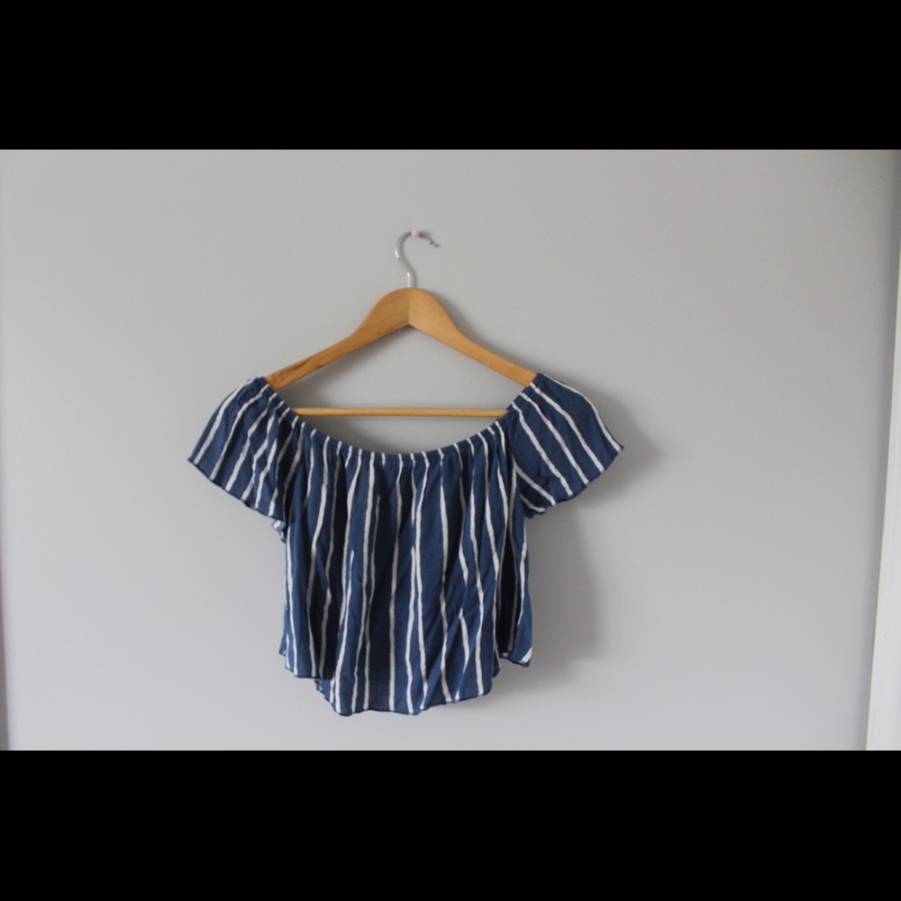 Off the shoulder striped top